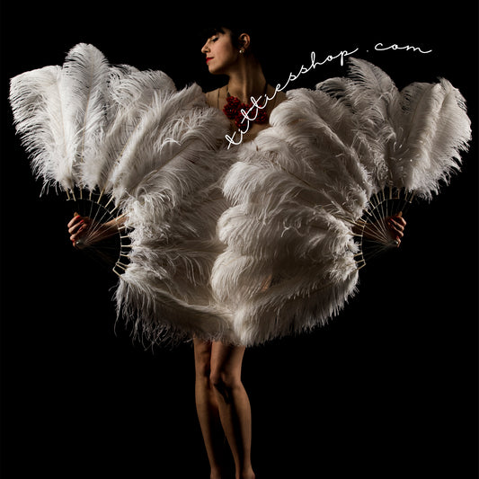 Custom ostrich burlesque feather fans