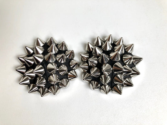 Silver spike studs burlesque pasties nipple covers
