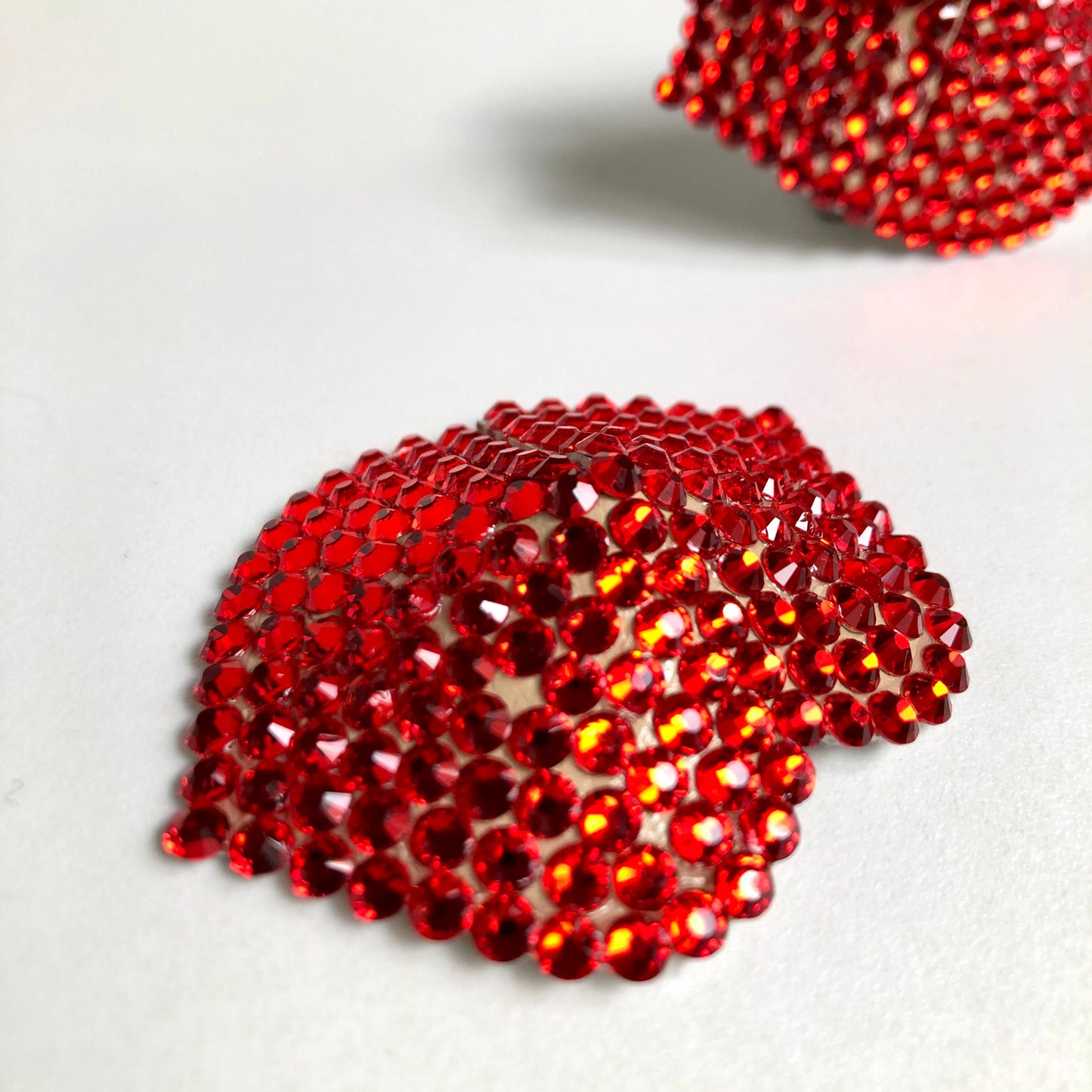Red lips crystal burlesque pastie kisses rhinestone nippie covers