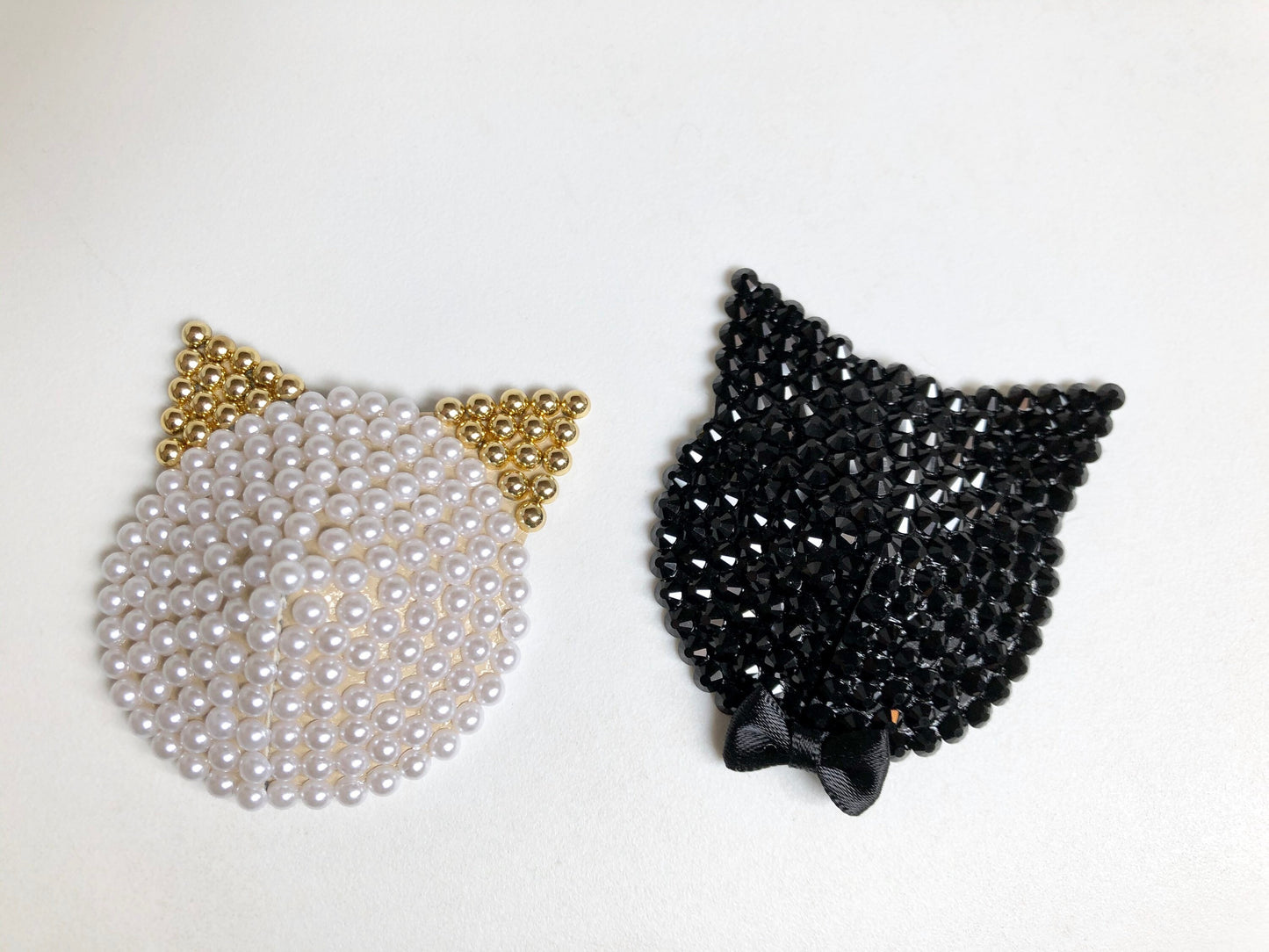 Black crystal and/or white pearl cat burlesque pastie rhinestone nippie covers