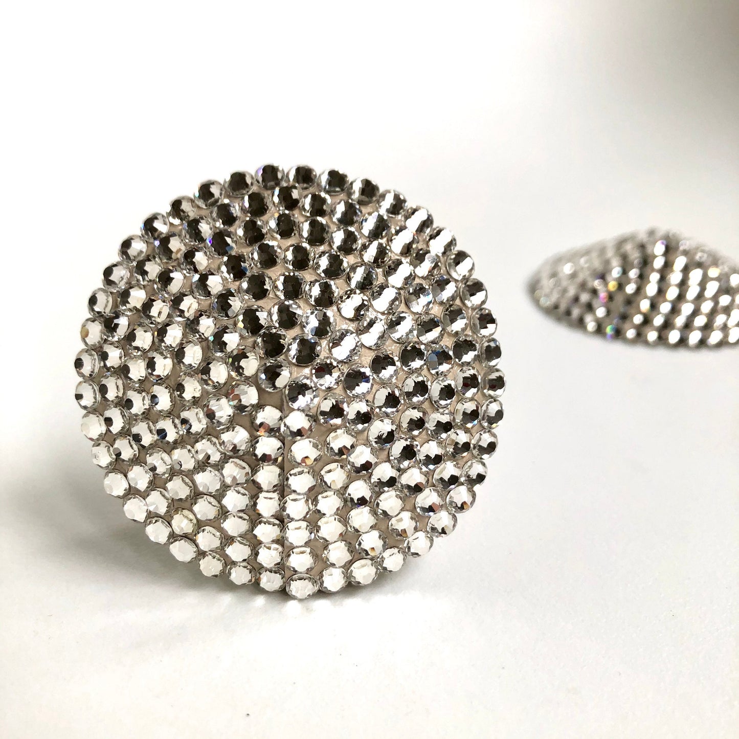 Clear / silver crystal burlesque pastie rhinestones nipple covers