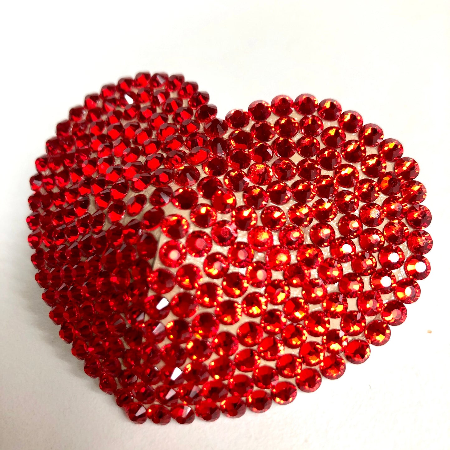 Red hearts crystal burlesque pasties | Be My Valentine siam AB rhinestone nipple covers