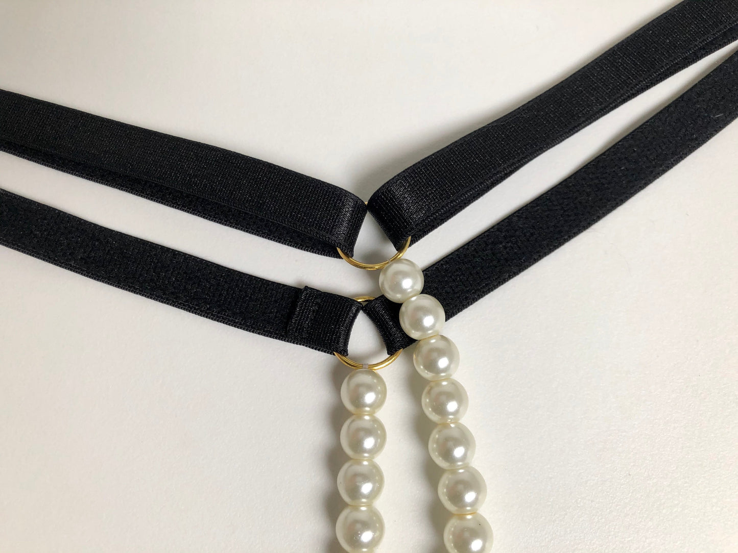 Pearl string thong | crotchless open lingerie