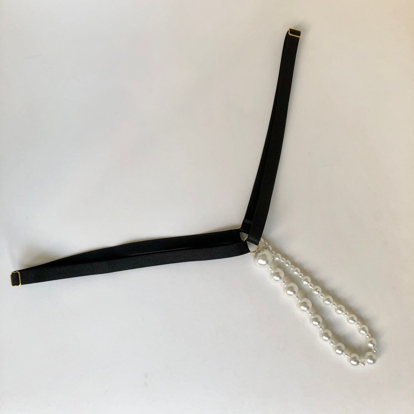 Pearl string thong with different sized beads in ascending/descending order | crotchless open lingerie