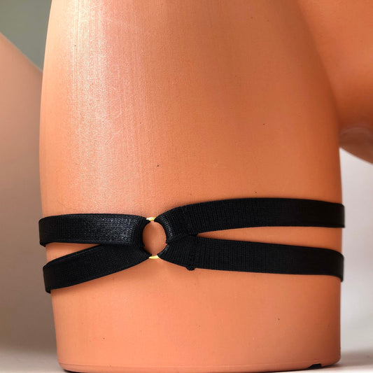 Elastic leg garter (X strap) 1x | thigh cage harness suspenders | adjustable elastic leg harness lingerie