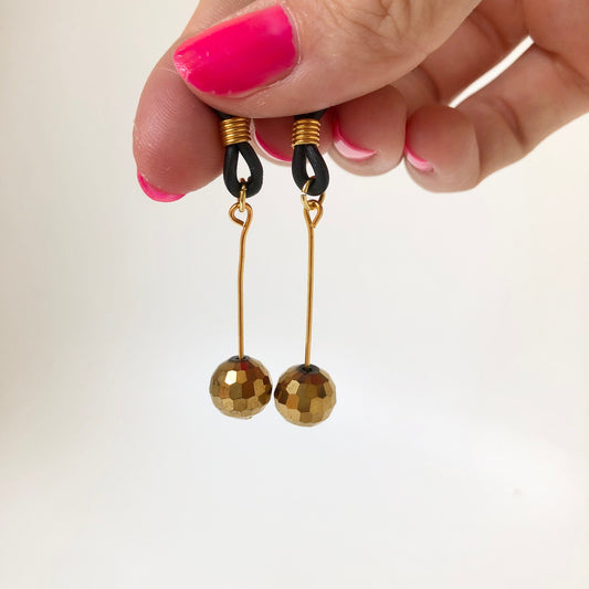 Gold disco balls non-piercing nipple jewellery
