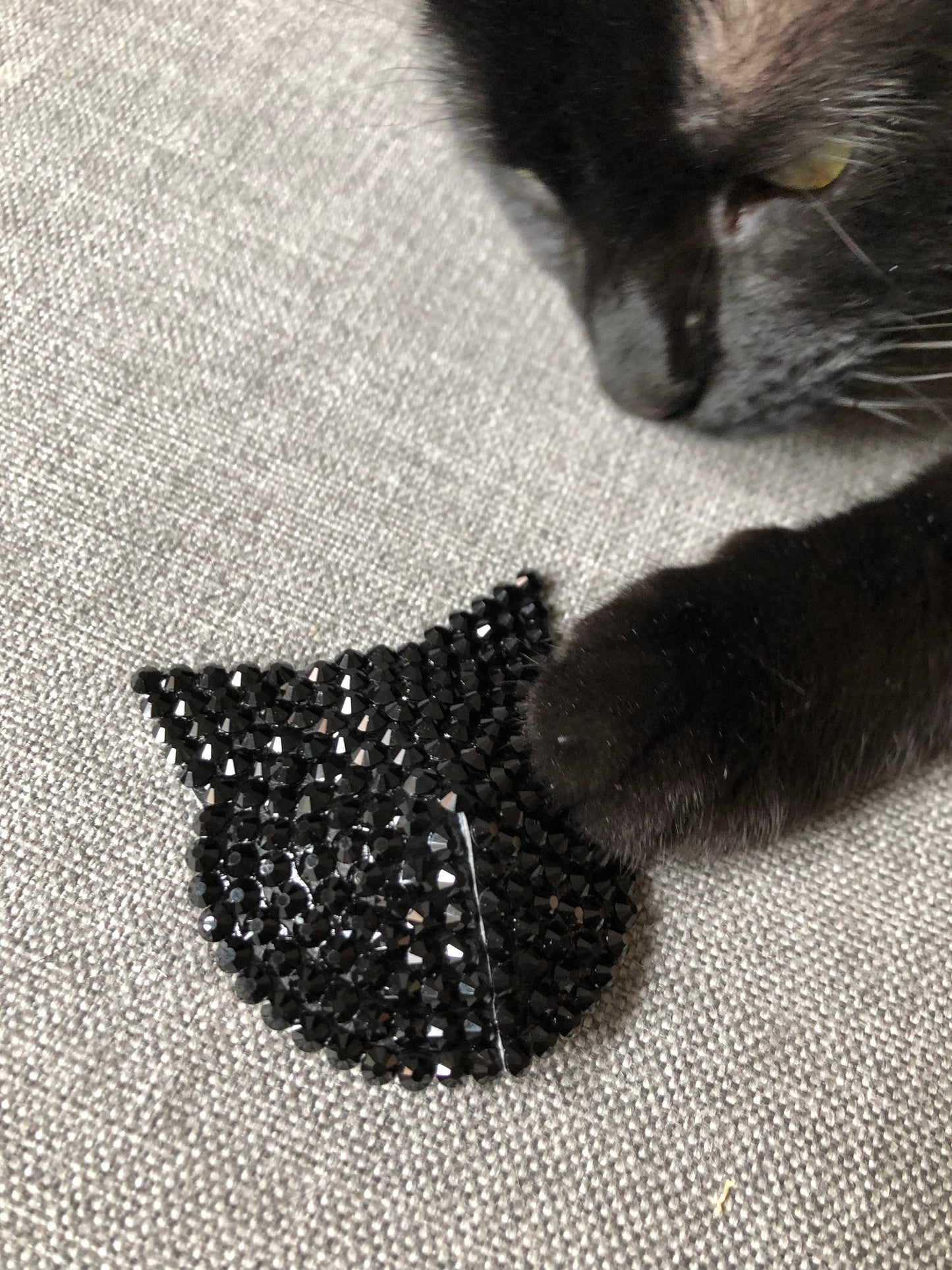 Black crystal and/or white pearl cat burlesque pastie rhinestone nippie covers