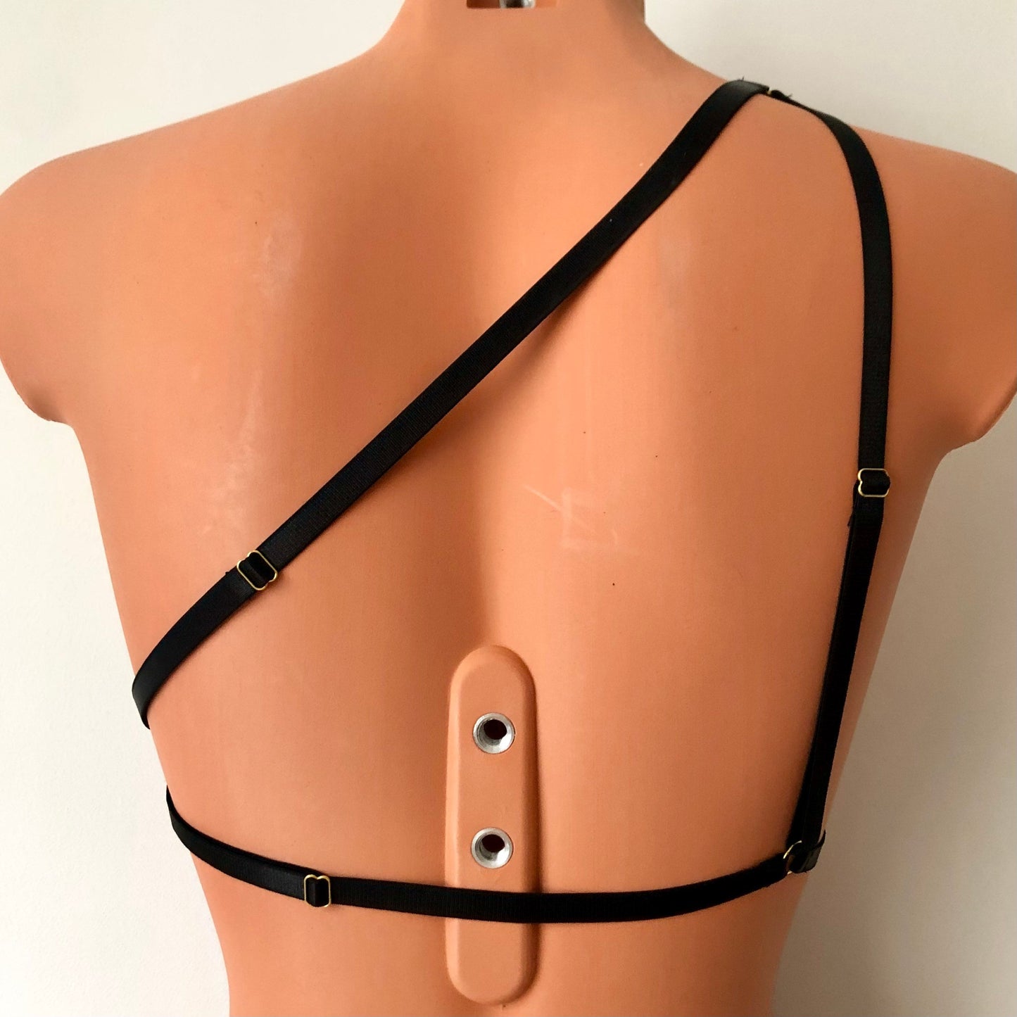 Asymmetric cage bra triangle bralette | adjustable elastic chest harness
