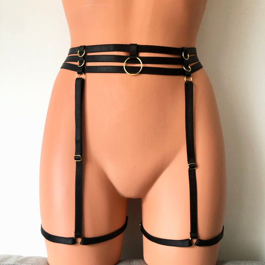 Pony elastic waist garter belt | adjustable elastic leg harness