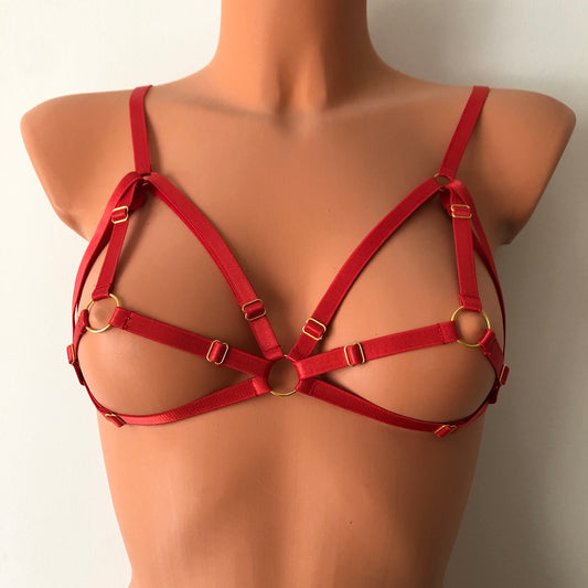 Elastic trap cage bra | adjustable elastic chest harness