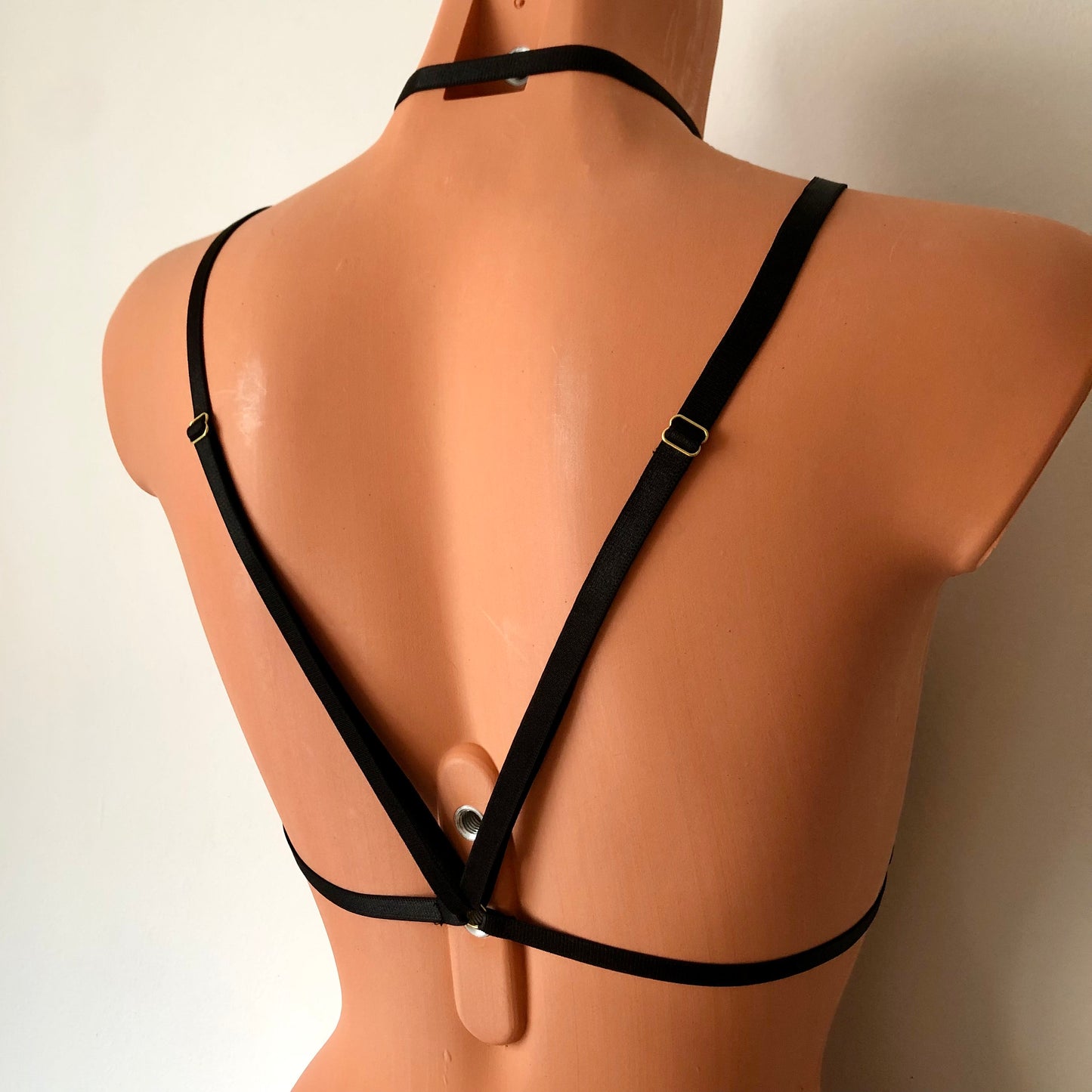 Elastic chest harness | V front V back underbust body straps | adjustable elastic cage bra waist harness