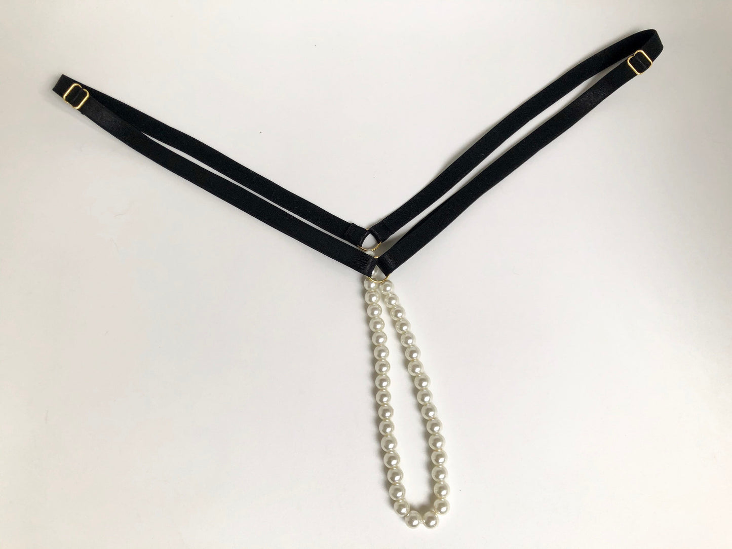 Pearl string thong | crotchless open lingerie