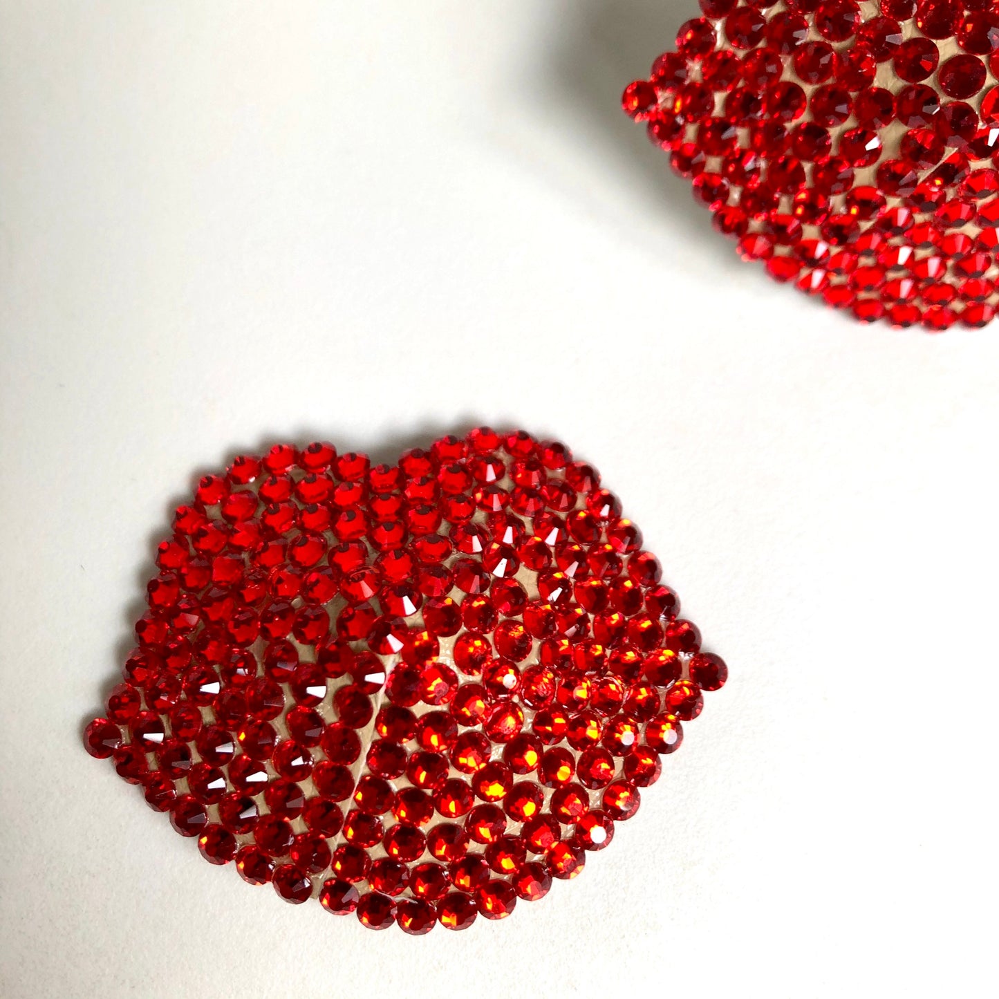 Red lips crystal burlesque pastie kisses rhinestone nippie covers