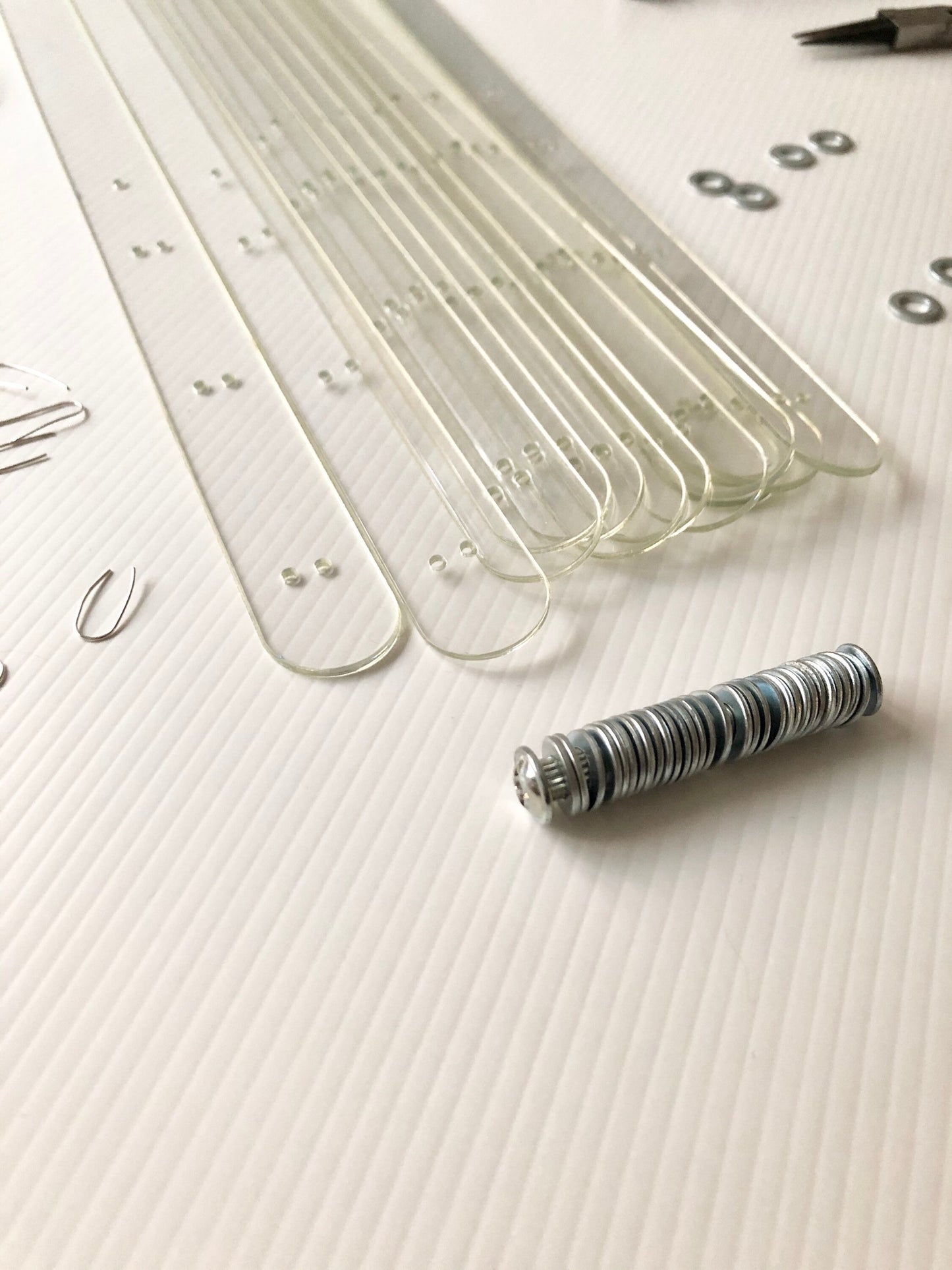 Burlesque feather fan staves - DIY supply with hardware assembly kit