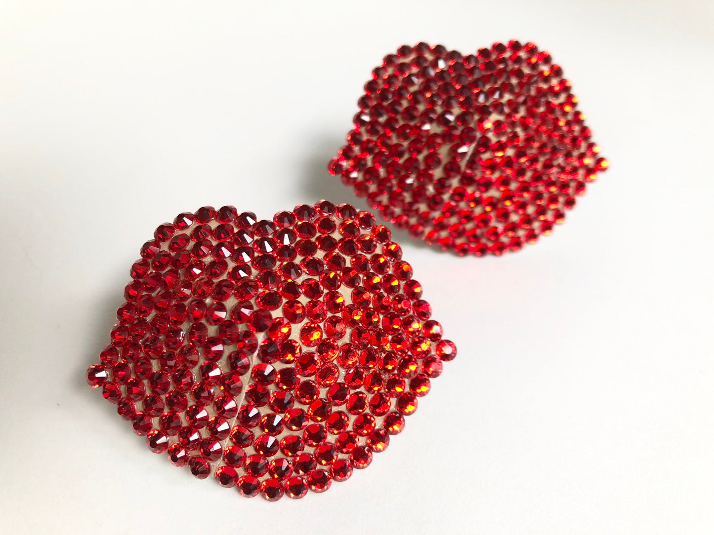 Red lips crystal burlesque pastie kisses rhinestone nippie covers