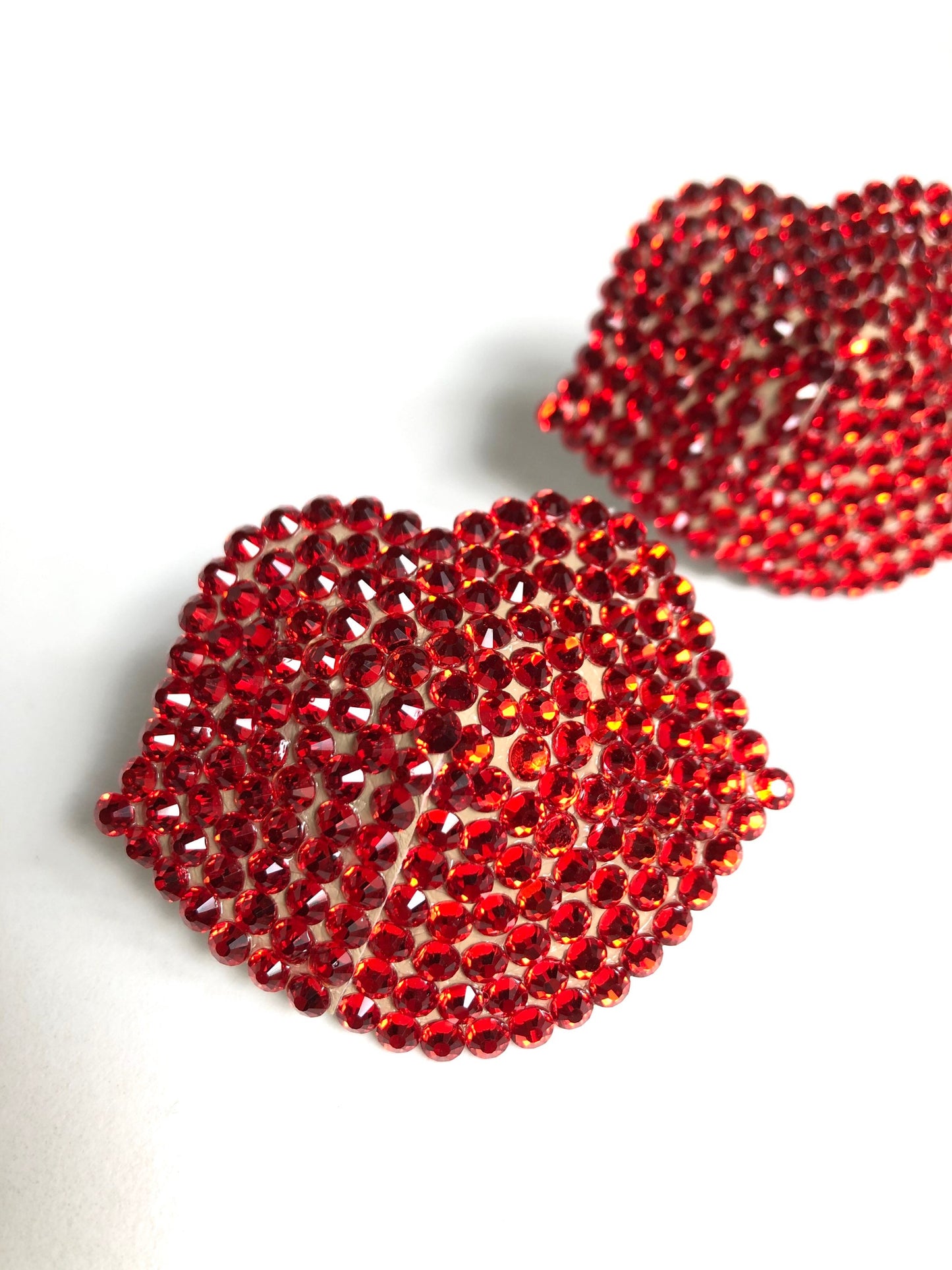 Red lips crystal burlesque pastie kisses rhinestone nippie covers
