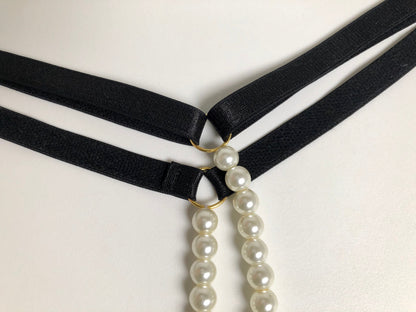 Pearl string thong | crotchless open lingerie