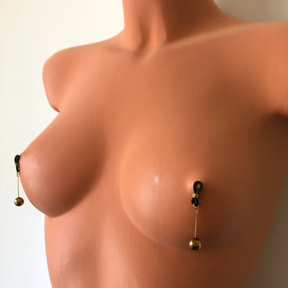 Gold disco balls non-piercing nipple jewellery