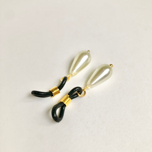 Ivory glass teardrop beads non-piercing nipple jewellery